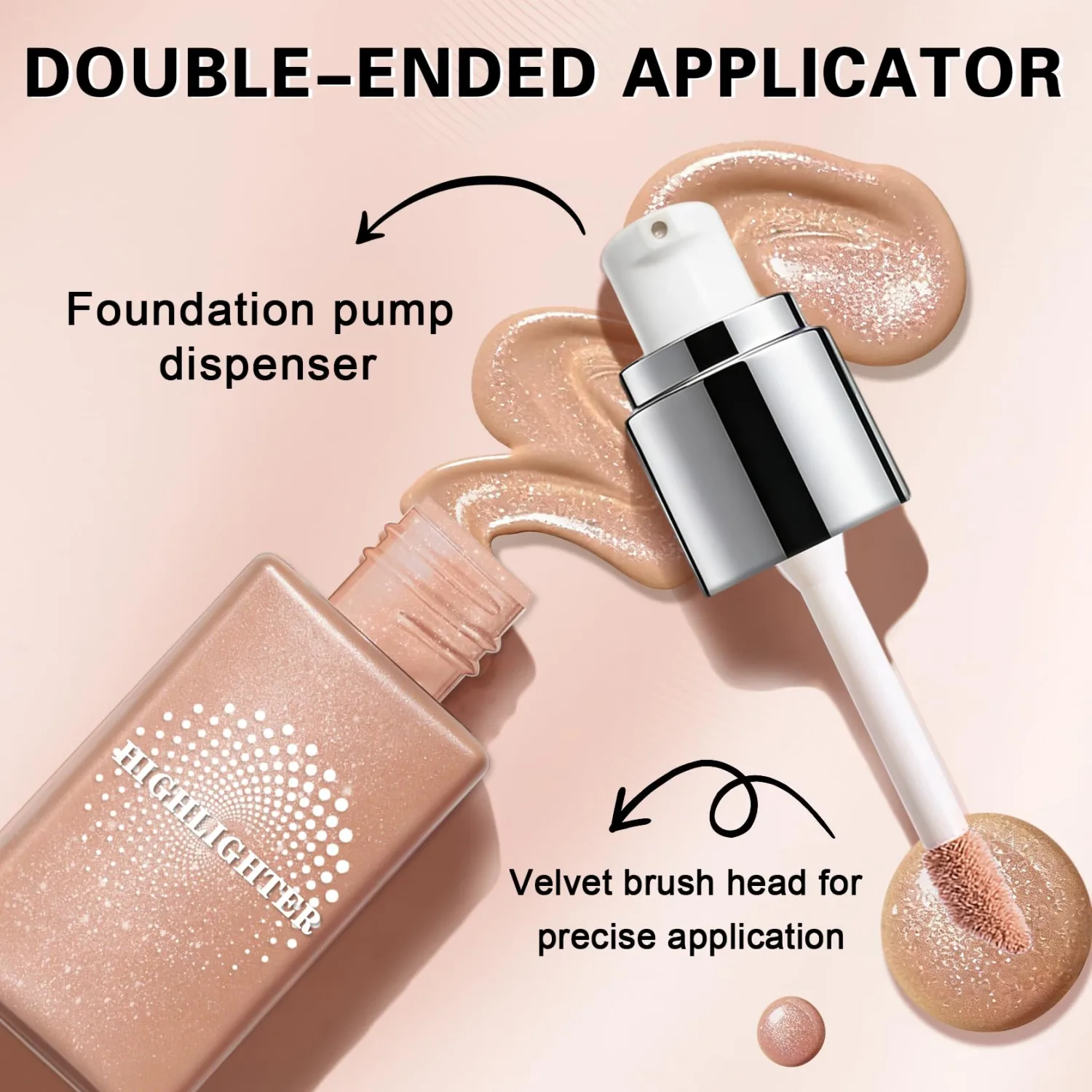 Liquid Highlighter Makeup, Cream Glassy Highlighter for Face Natural Glow Finish Illuminator Buildable Long Lasting Illuminating Glow Makeup - 01 Light Glow