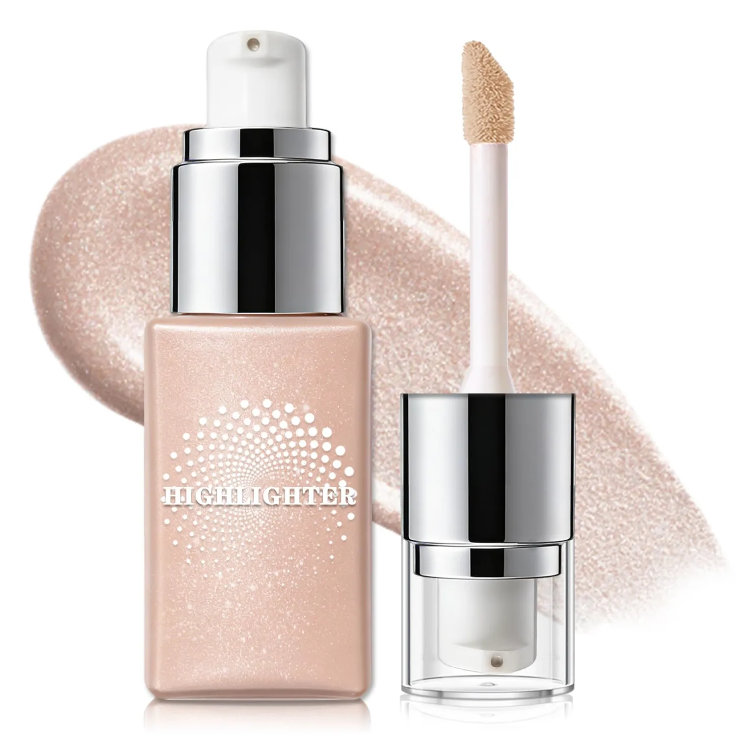 Liquid Highlighter Makeup, Cream Glassy Highlighter for Face Natural Glow Finish Illuminator Buildable Long Lasting Illuminating Glow Makeup - 01 Light Glow