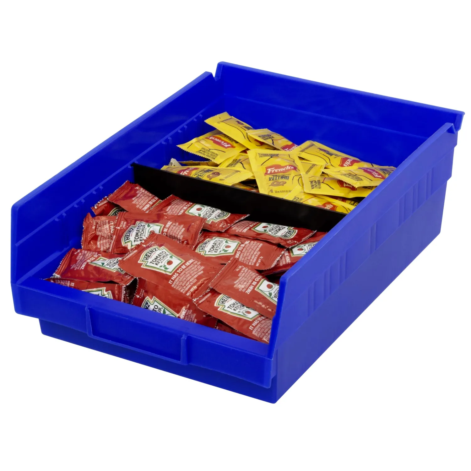 Akro-Mils 40150 Plastic Width Dividers for 4" Tall Shelf Bins Models 30150, 30158, and 30184, Custom Storage Inserts for Tools, Crafts & Supplies, 24-Pack, Black