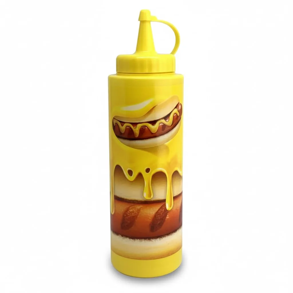 COMPAC HOME Decorated Sauce Dispenser, 12 oz, Yellow (Yellow, 1, Count)