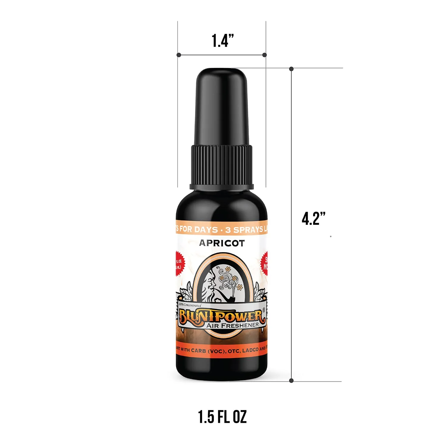 BluntPower (Apricot Peach, 1 Pack) Concentrated Odor Eliminator & Diffuser Oil - Room Deodorizer, Odor Eliminator, Air Freshener - Premium Oil Based Air Freshener