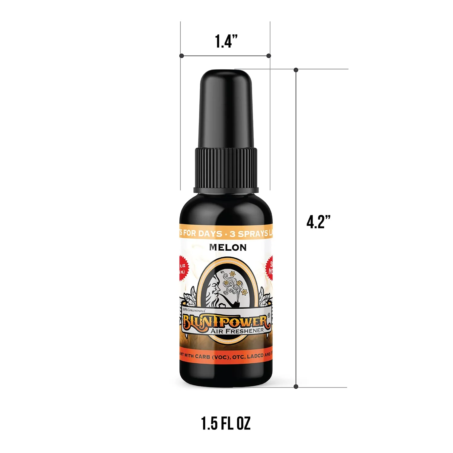 BluntPower (Melon, 1 Pack) Concentrated Odor Eliminator & Diffuser Oil - Room Deodorizer, Odor Eliminator, Air Freshener - Premium Oil Based Air Freshener