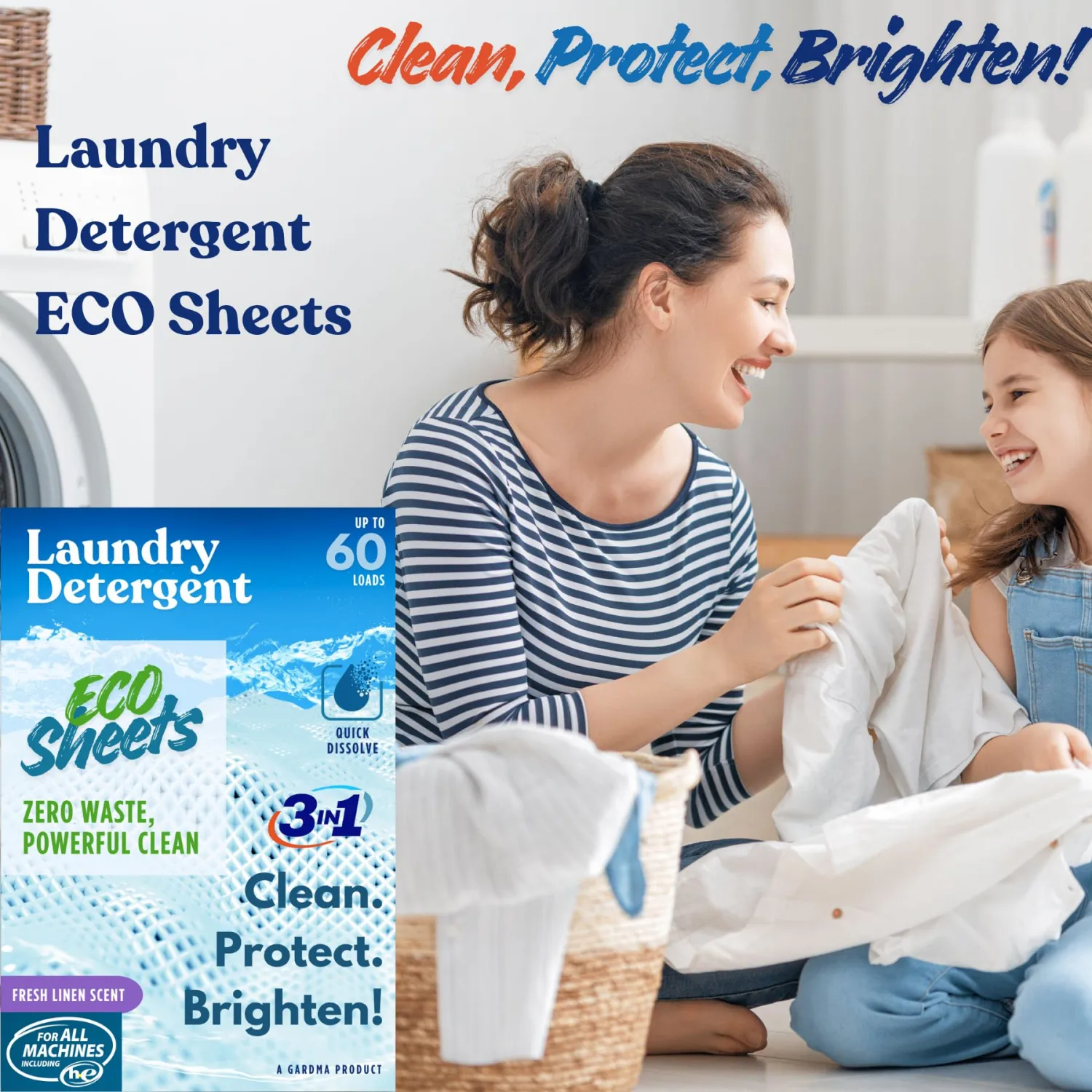 Laundry Detergent Sheets Fresh Linen Scent - 120 Loads Eco Liquidless Soap - Travel-Friendly for Hot & Cold Cycles, Tackles Tough Stains & Odors - Gentle on Skin, 120 Sheets