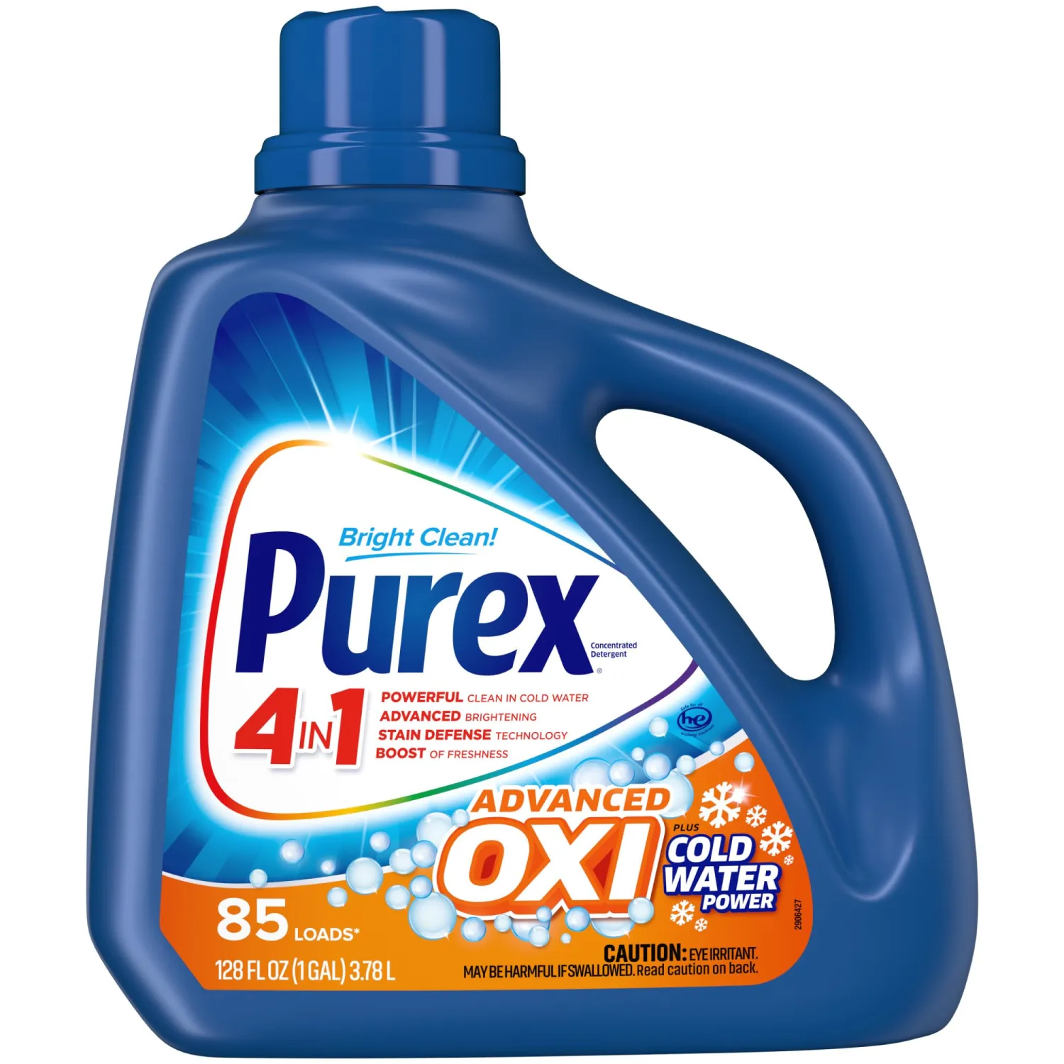Purex Liquid Laundry Detergent Plus OXI, Stain Defense Technology, 128 Fluid Ounces, 85 Wash Loads
