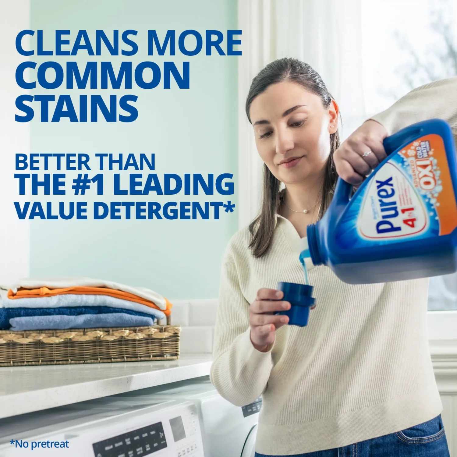 Purex Liquid Laundry Detergent Plus OXI, Stain Defense Technology, 128 Fluid Ounces, 85 Wash Loads