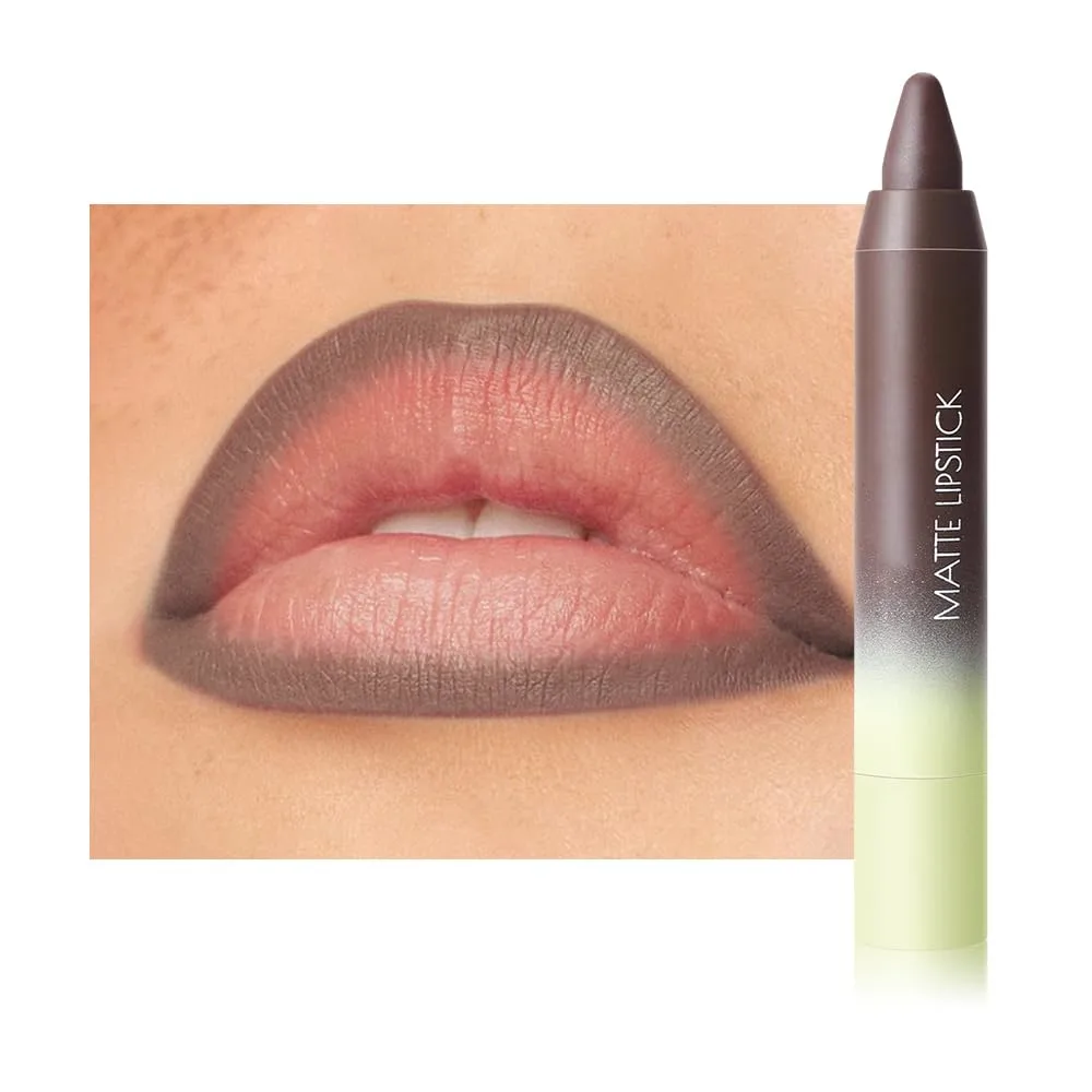 BINGBRUSH 2in1 Matte Lip Liner and Lipstick Combo, Lipstick for Women, Longwear Waterproof Matte Lip Liner Pencil, Lip Combo Smudge Proof lipstain, Women's Long Lasting Lip Makeup (7#Cocoa Dusk)