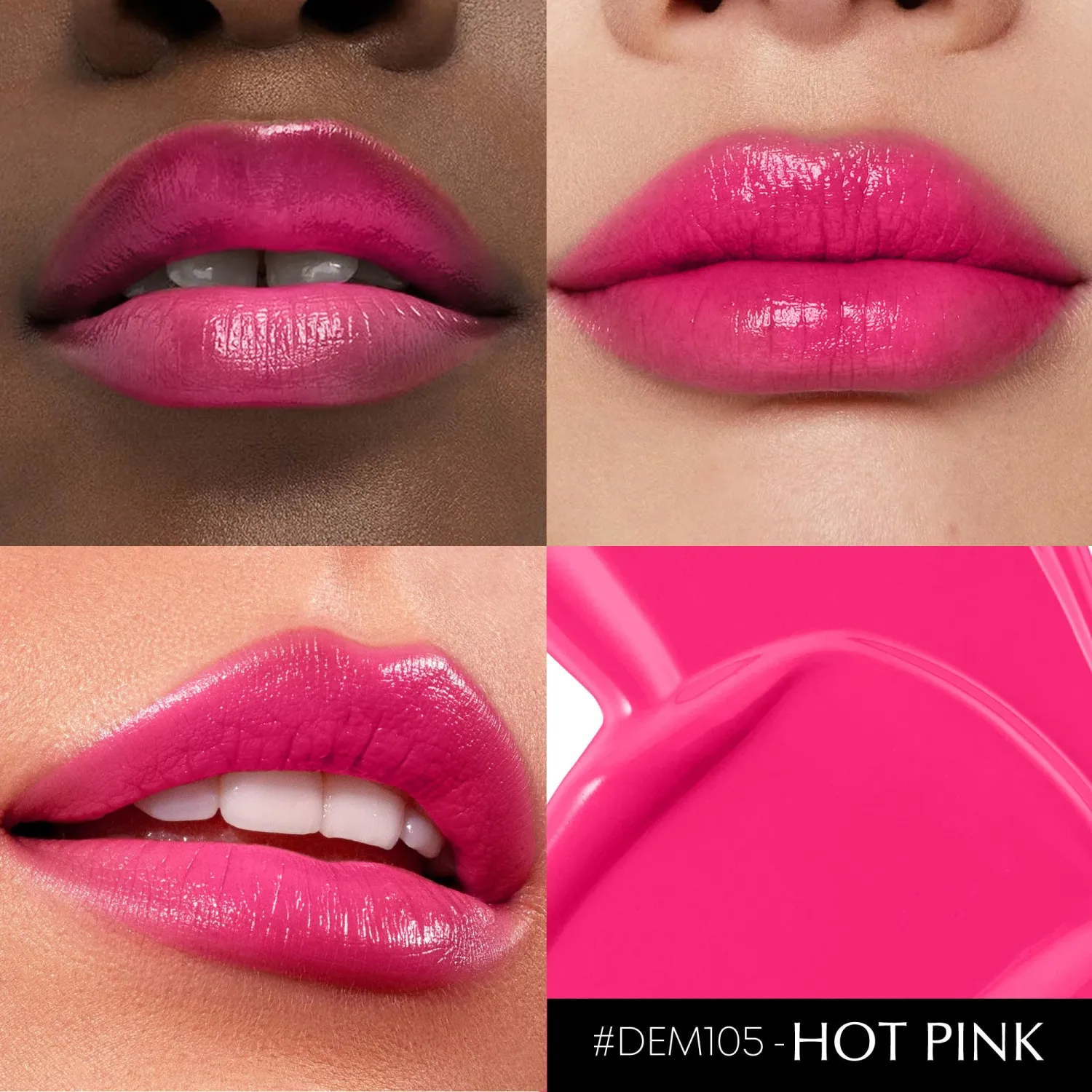 Hot Pink Lipstick for Women Hydrate Lip Gloss Lipsticks Moisture Lip Gloss Sheer Coverage Long Lasting Lipstick for Dry Lips (DM105 HotPink)