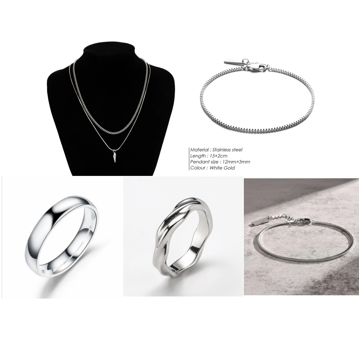 Niche Rivet Necklace Ornament Men's Trendy Hip Hop Cool Long Sweater Chain