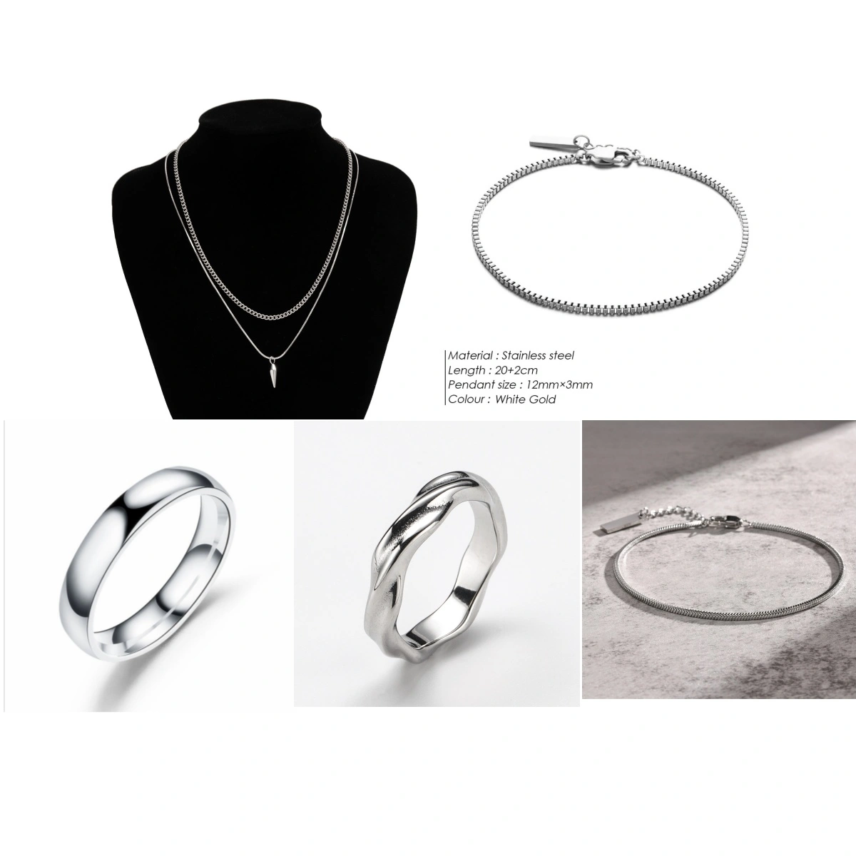Niche Rivet Necklace Ornament Men's Trendy Hip Hop Cool Long Sweater Chain