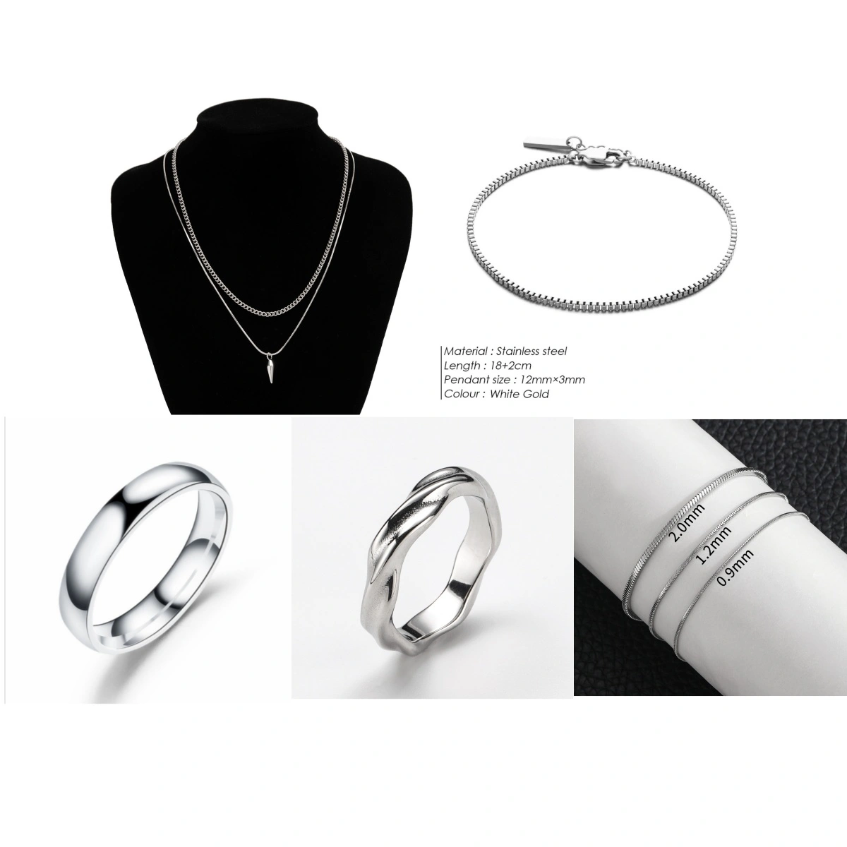 Niche Rivet Necklace Ornament Men's Trendy Hip Hop Cool Long Sweater Chain
