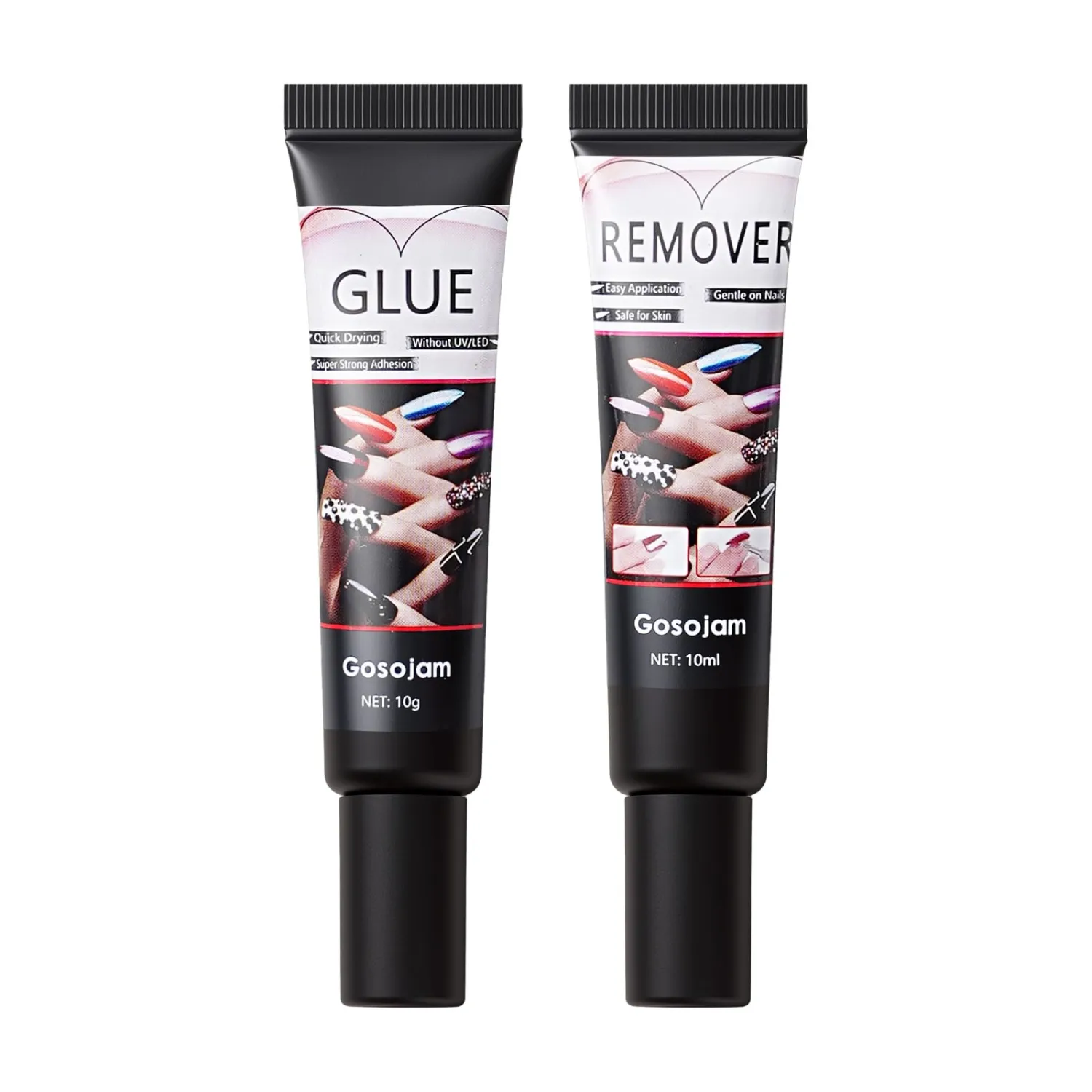 Nail Glue & Remover Set, Fast-Drying Formula, Long-Lasting Bond for Acrylic and Press-On Nails, Easy Removal with Included Remover, Mess-Free Application for Salon-Quality Results
