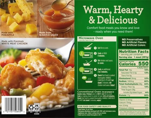 Marie Callender's Sweet and Sour Chicken, Frozen Meal, 14 OZ