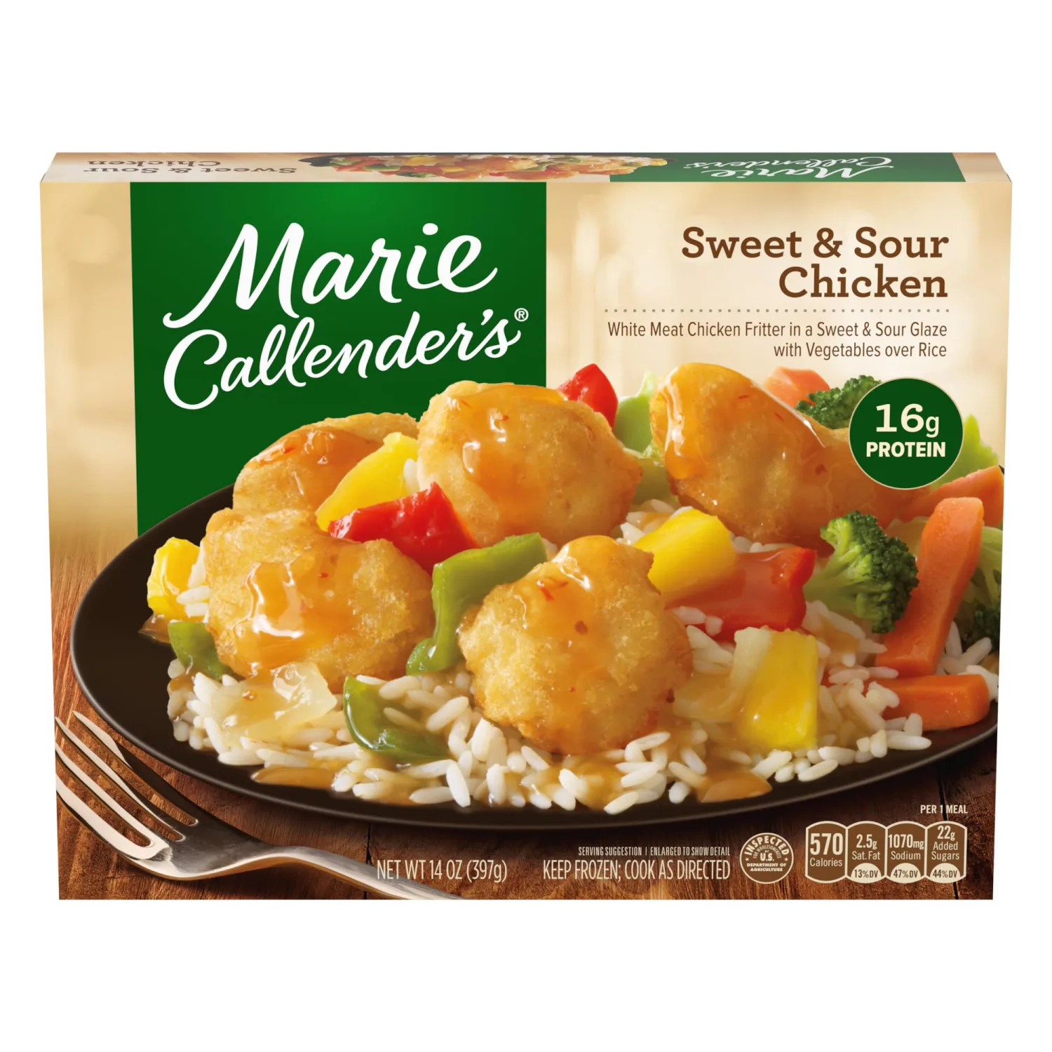 Marie Callender's Sweet and Sour Chicken, Frozen Meal, 14 OZ