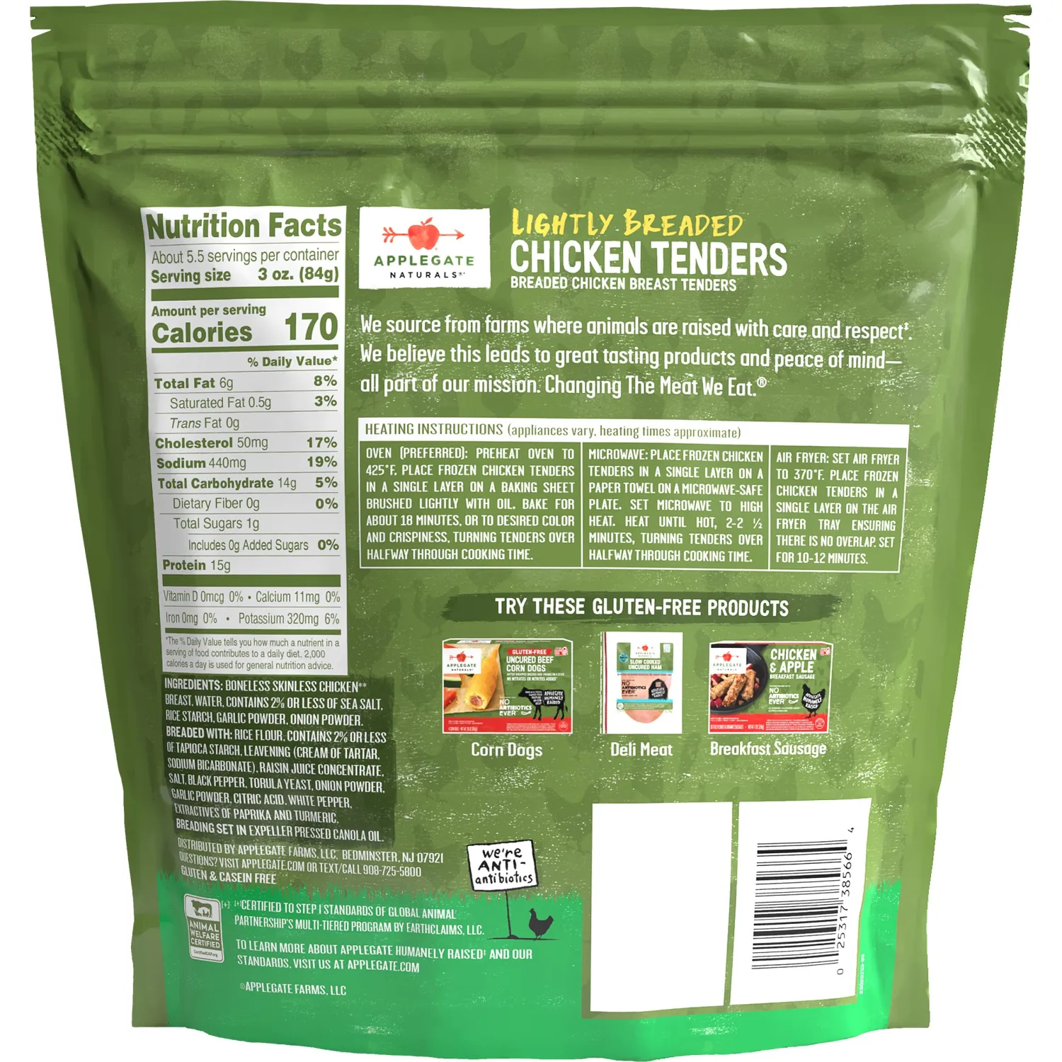 Applegate,Lightly Breaded Chicken Tenders,16oz