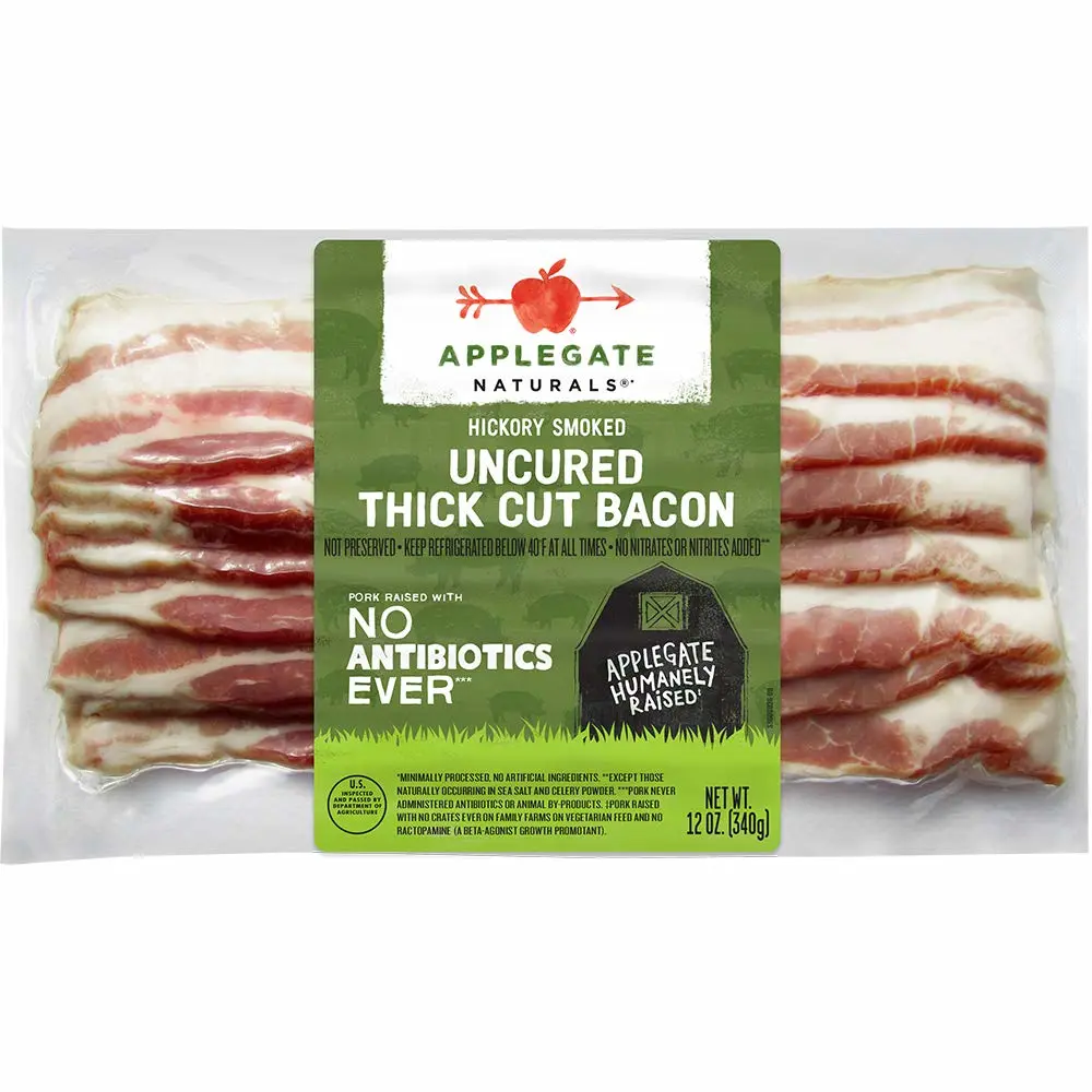 Applegate, Natural Uncured Thick Cut Bacon, 12oz