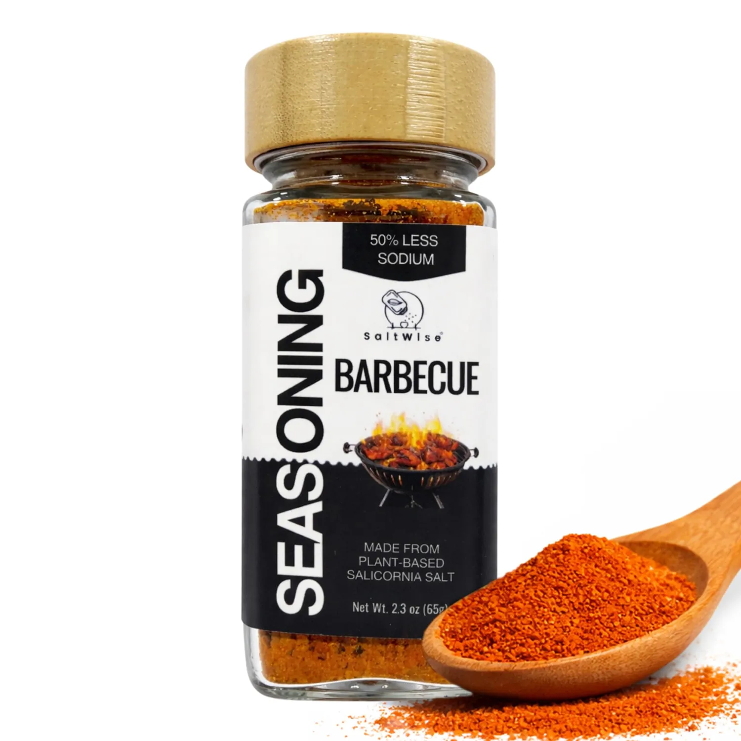 SaltWise BBQ Rub - Barbecue Dry Rub Seasoning for Ribs, Brisket, Chicken & Steak, Bold Smoky Grill Flavor, No MSG, Low Sodium 2.3 oz