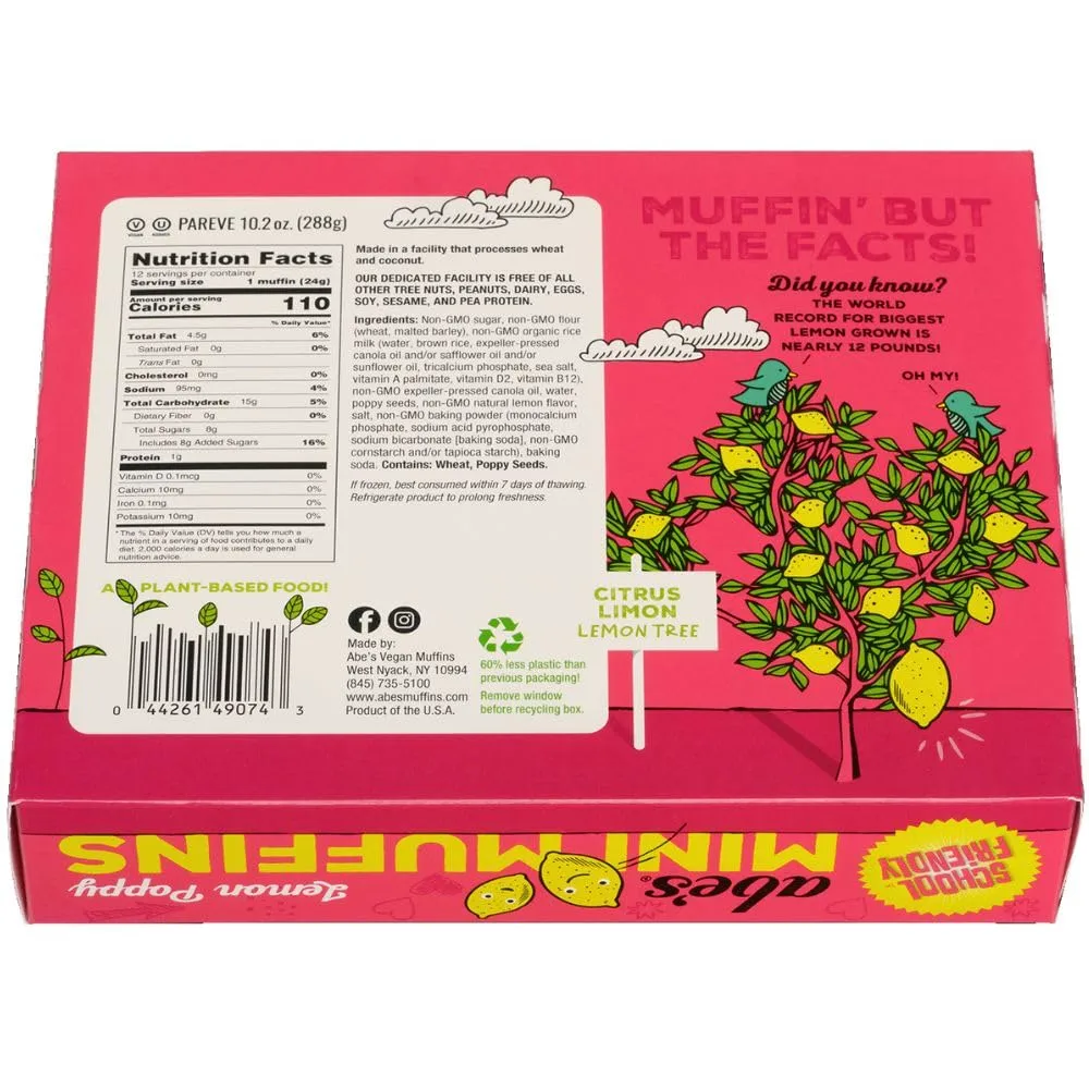 Abe's, Lemon Poppy Mini Muffins (12 Count)