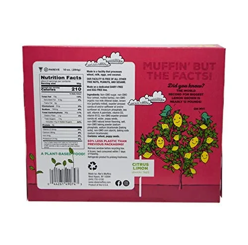 Abe's, Lemon Poppy Vegan Mini Muffins 12ct (sold frozen)