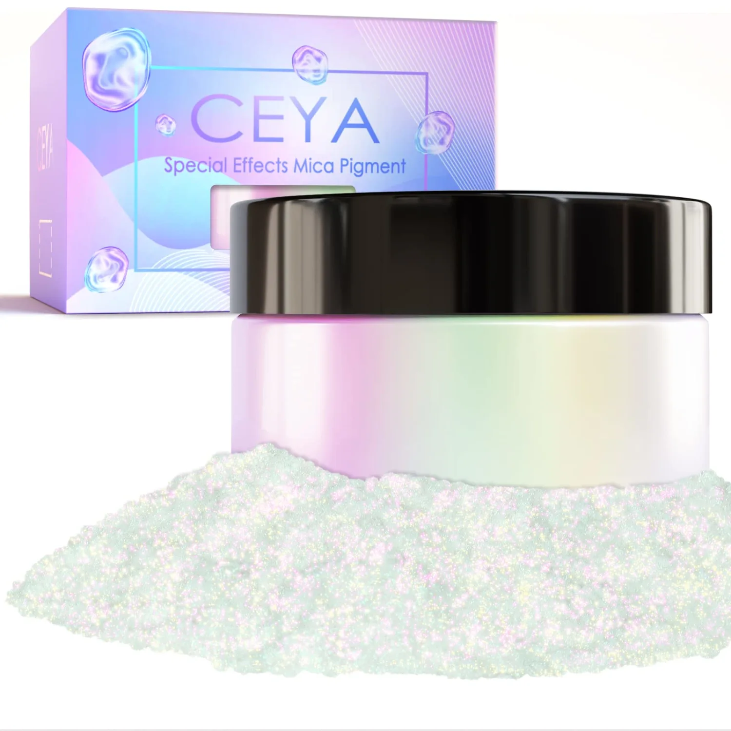 Ceya Chameleon Mica Powder, 1.8oz/ 50g Magic Sunset Chrome Nail Powder, Cosmetic Grade Pearlescent Effect Color Shift Pigment for Epoxy Resin, Makeup, Nail Polish, Soap Dye, Candle Making,Slime,Paint
