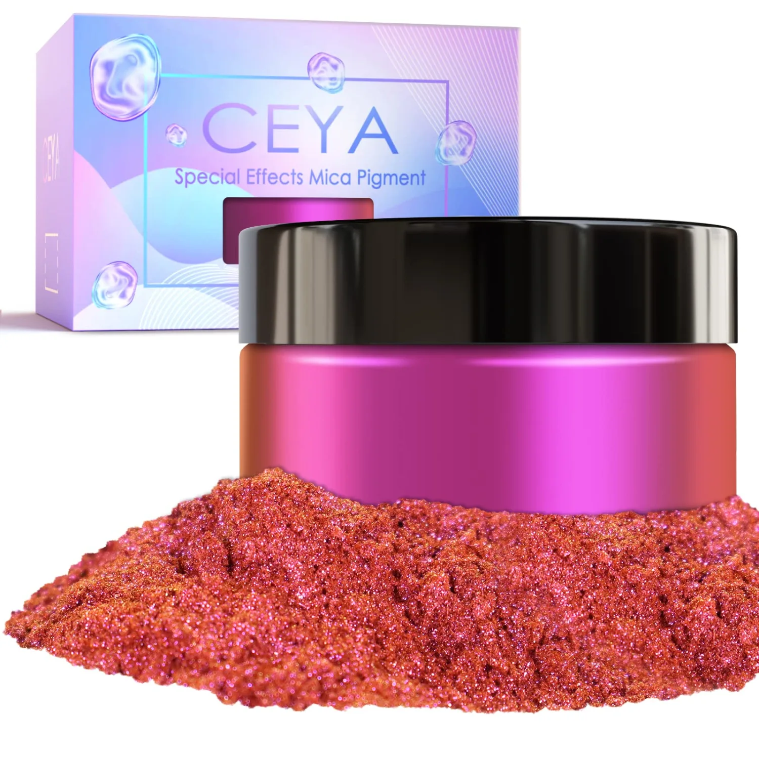 Ceya Chameleon Mica Powder, 1.8oz/ 50g Lavish Party Chrome Nail Powder, Cosmetic Grade Pearlescent Effect Color Shift Pigment for Epoxy Resin, Makeup, Nail Polish, Soap Dye, Candle Making, Craft