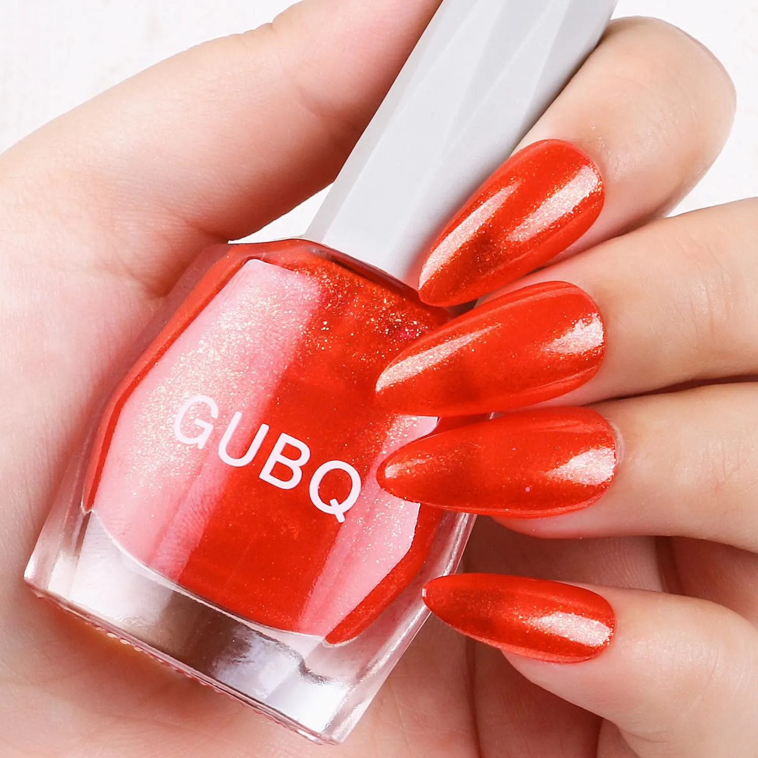 Major Dijit Quick Dry Nail Polish 12ml/0.41fl oz Gold Red Regular Nail Lacquer Fast Drying & Long Lasting Nail Polish Nail Art Effect for Nail Salon