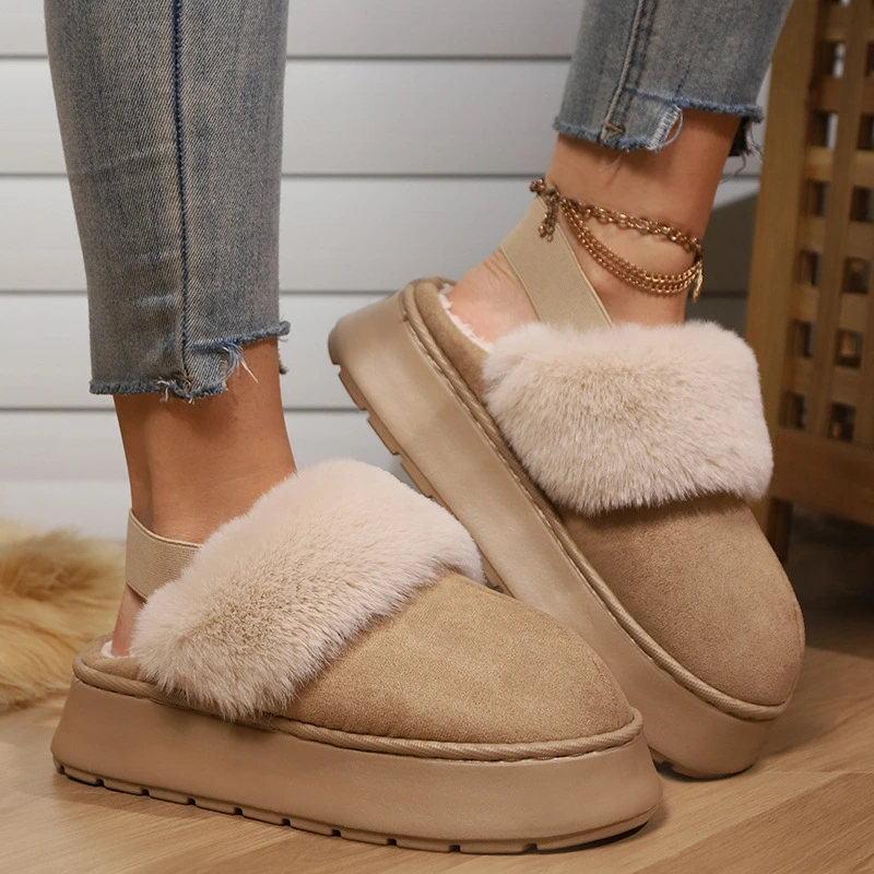 Elastic Band Snow Thick Soled Warm Cotton Shoes