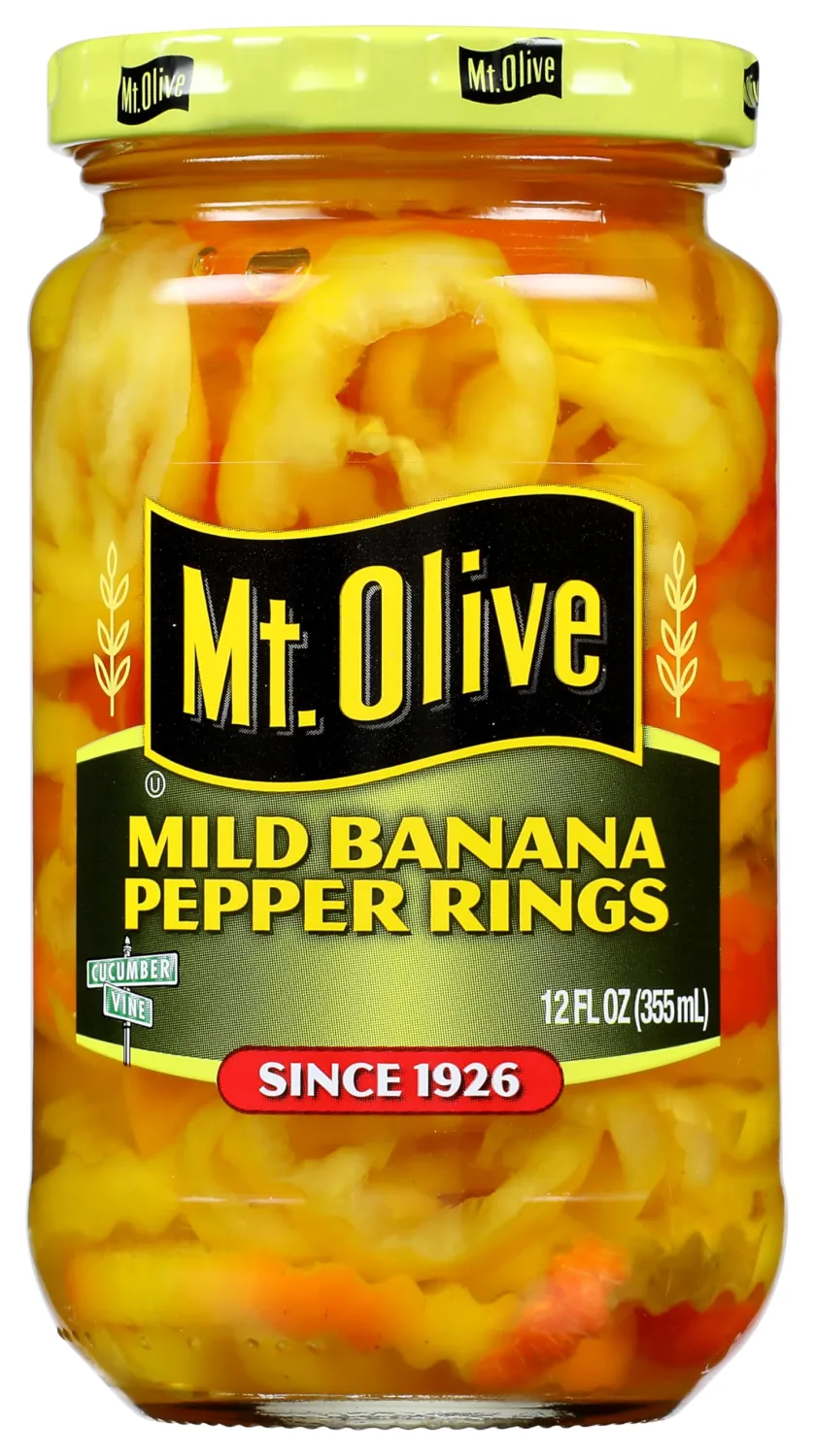 MT. OLIVE Mild Banana Pepper Rings Jar, 12 oz