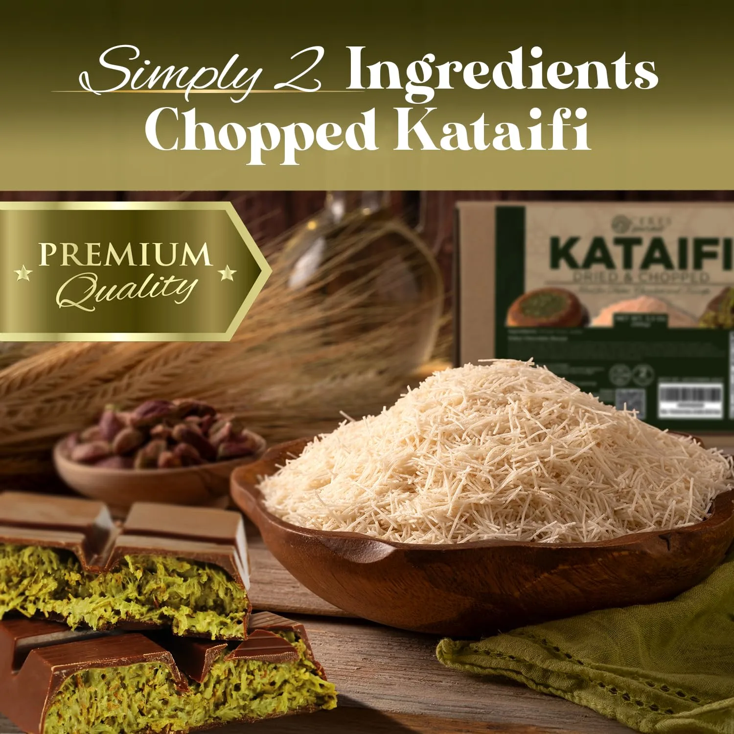 Premium Kataifi Shredded Fillo Dough – (3.5 oz) | Authentic Greek Pastry Dough for Traditional Mediterranean Desserts & Savory Dishes – Perfect for Dubai Chocolate, Knafeh, Bird’s Nest
