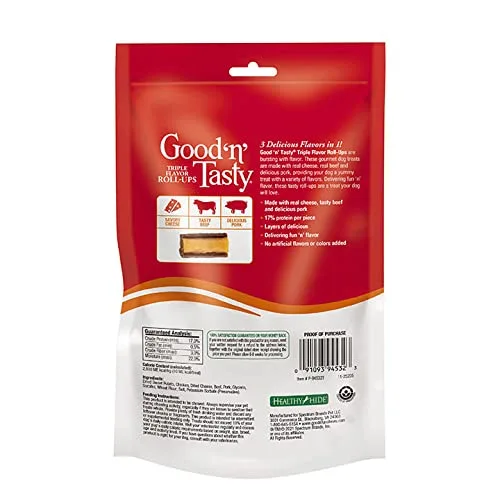 Good'n'Fun Good 'n' Tasty Triple Flavor Roll Ups 4 Oz Cheese, Beef, Pork