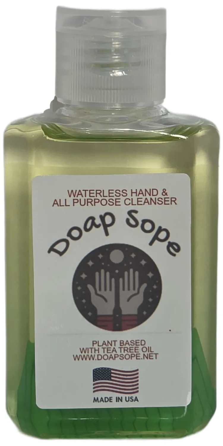 It's not SOAP (Dope Soap) Plant-Based, Hand/Multi-Purpose Cleanser with Tea Tree Oil and NO ALCOHOL. Hand cleanser/Industrial degreaser. Resin, Tar, Sap, Soot, Ink, Stain etc.