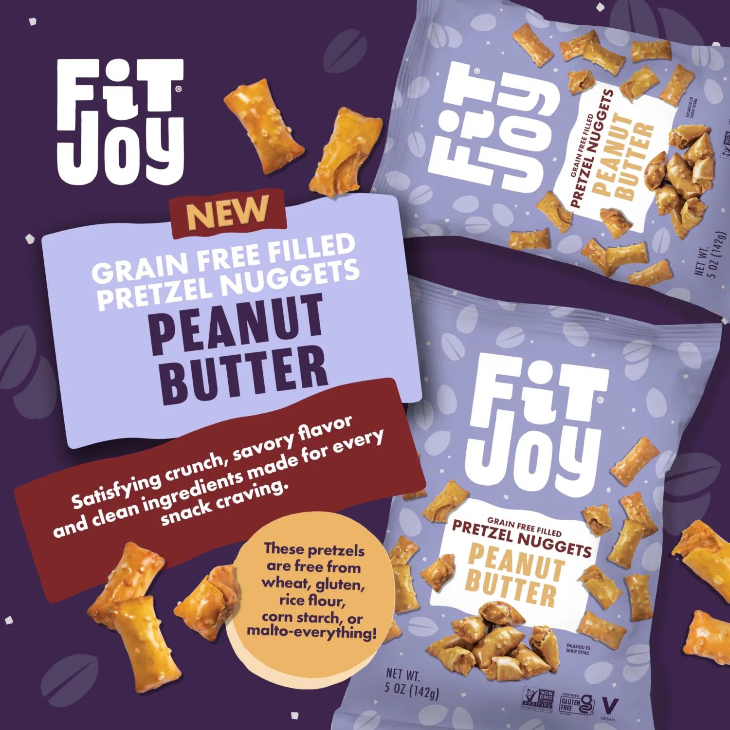 Fitjoy Pretzel Nggts Pb Fill Gluten Free, 5 oz
