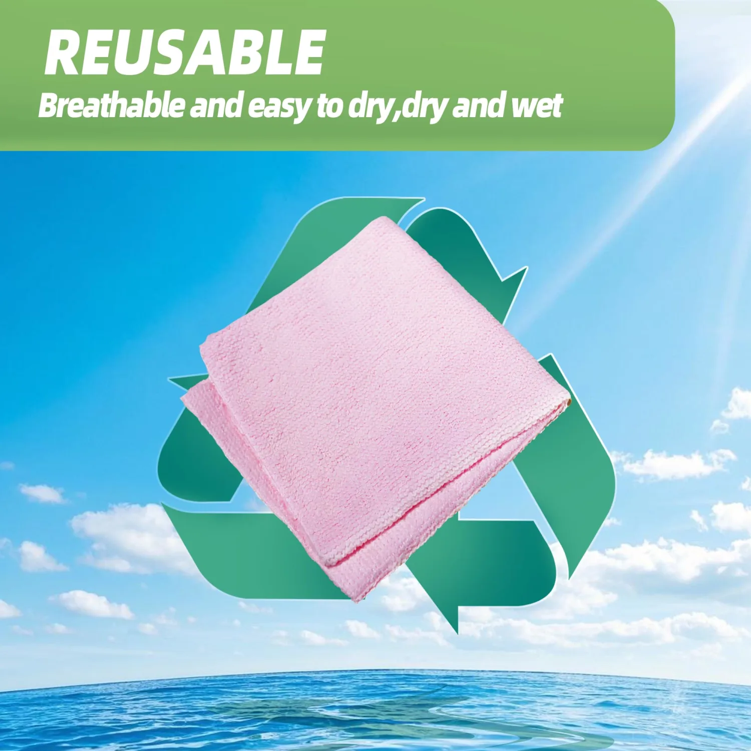 Microfiber Cleaning Cloth, Reusable Paper Towels,Cleaning Cloth Roll, Washable, Scratch Free, Lint Free, Cleaning Rags for Kitchen, Bathroom, Car wash, 20Pack, 9.8" x 9.8"