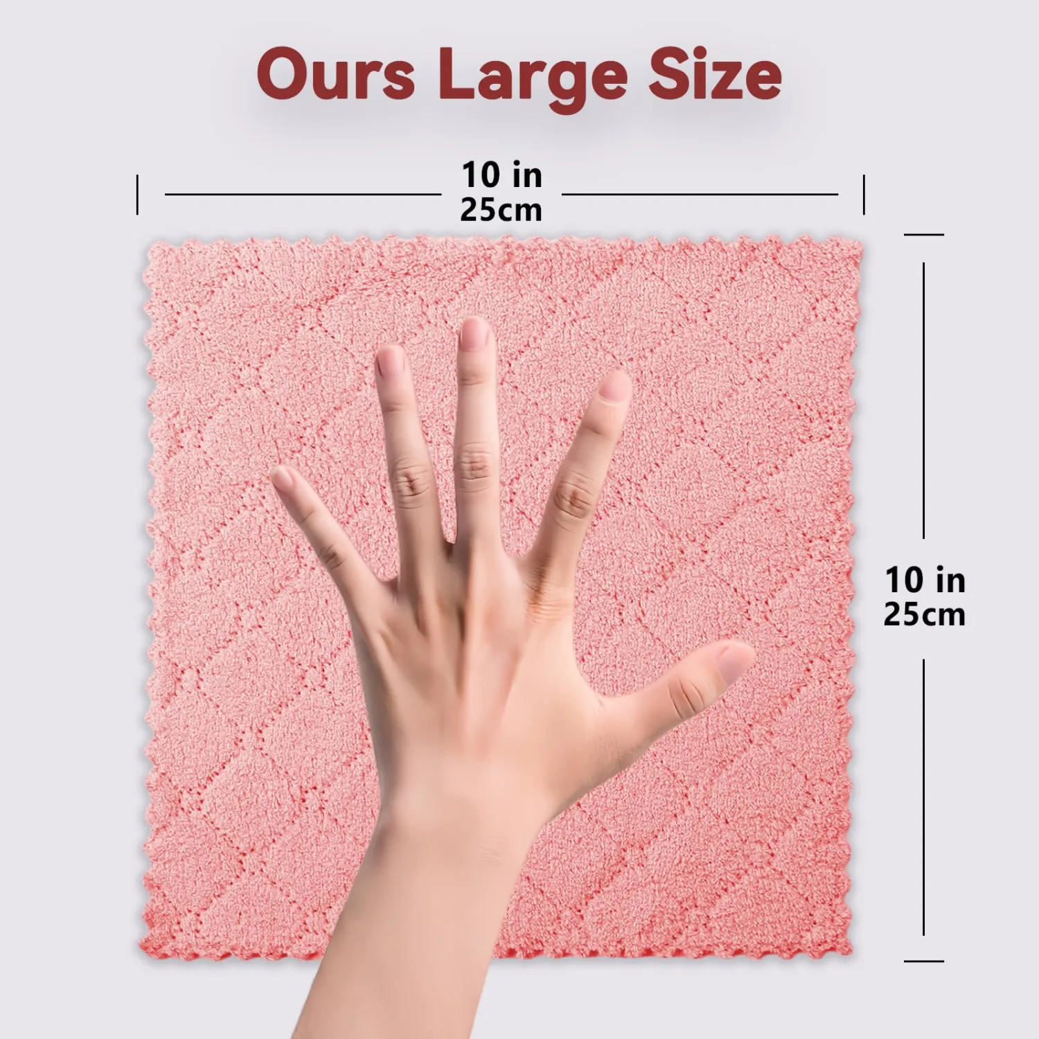 12-Pack Kitchen Cloth, Dish Towels, Microfiber Cleaning Cloths, Premium Coral Fleece Reuseable Fast Drying Cloths for Kitchen, Bathroom, Restroom and Household Cleaning Supplies, 10"×10"