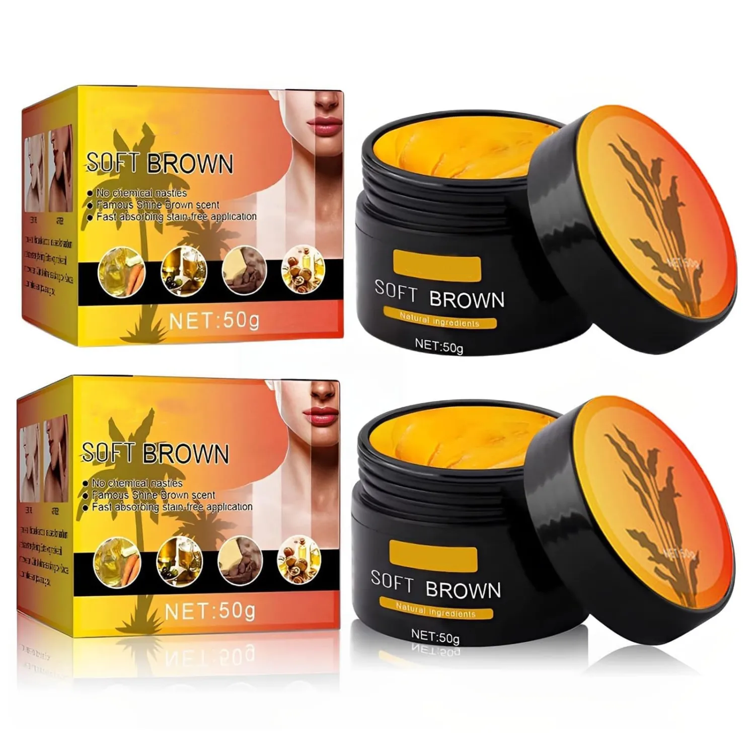 2PCS Luxury Intensive Tanning Gel, Soft Brown Intensive Tanning LuxeGel Natural TanningAccelerator Cream Gel for Outdoor Sun, Achieve Natural Tan Skin
