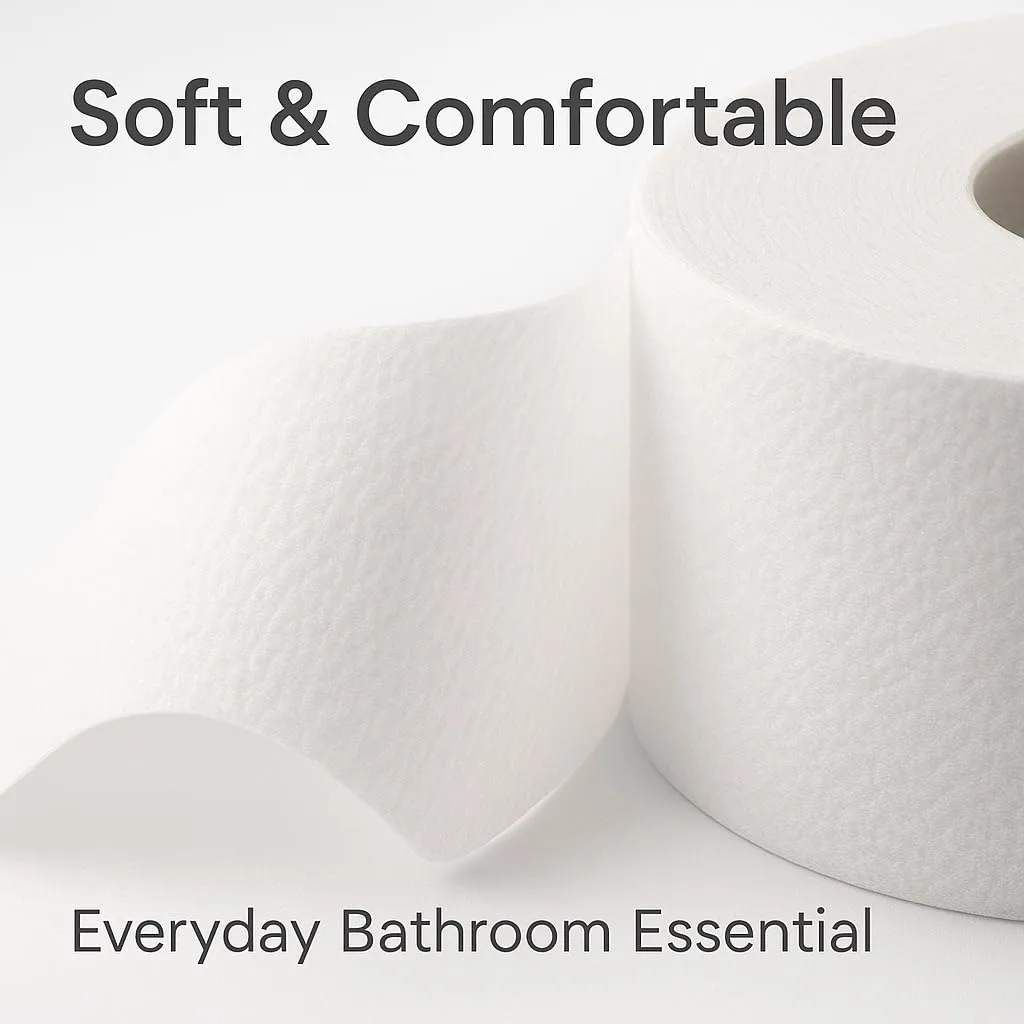 1000 Toilet Paper, 1 Roll, 1,000 Sheets per Roll, White Bathroom Tissue for Home, Office and Guest Restrooms, Long-Lasting 1-Ply Roll for Everyday Use