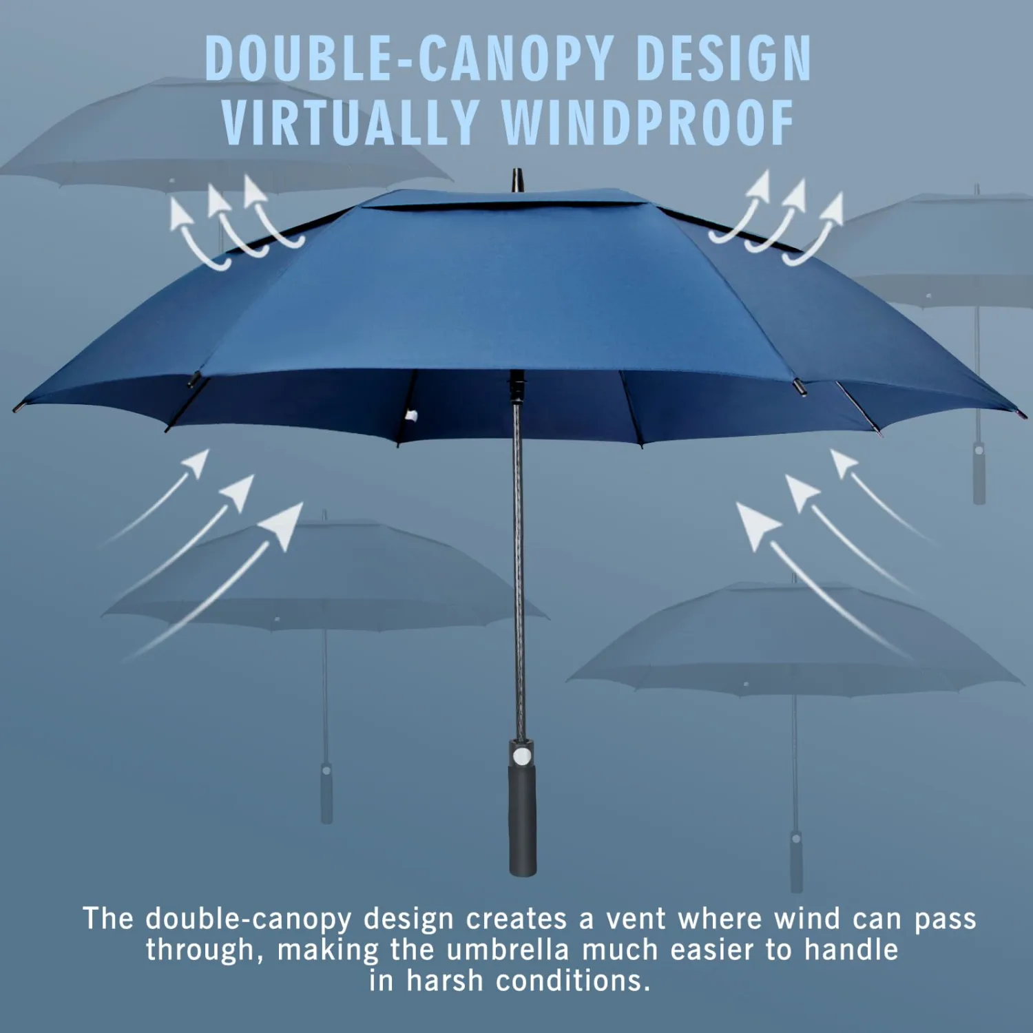 ZOMAKE Golf Umbrella Windproof, Extra Large Oversized Heavy Duty Double Canopy for Rain, Sports Games & Push Cart(51/54/62/68/72Inch)