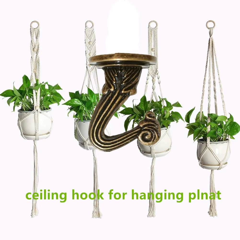 6 Sets White Ceiling Hooks for Hanging Plant, Heavy Duty Swag Toggle Hooks with Hardware