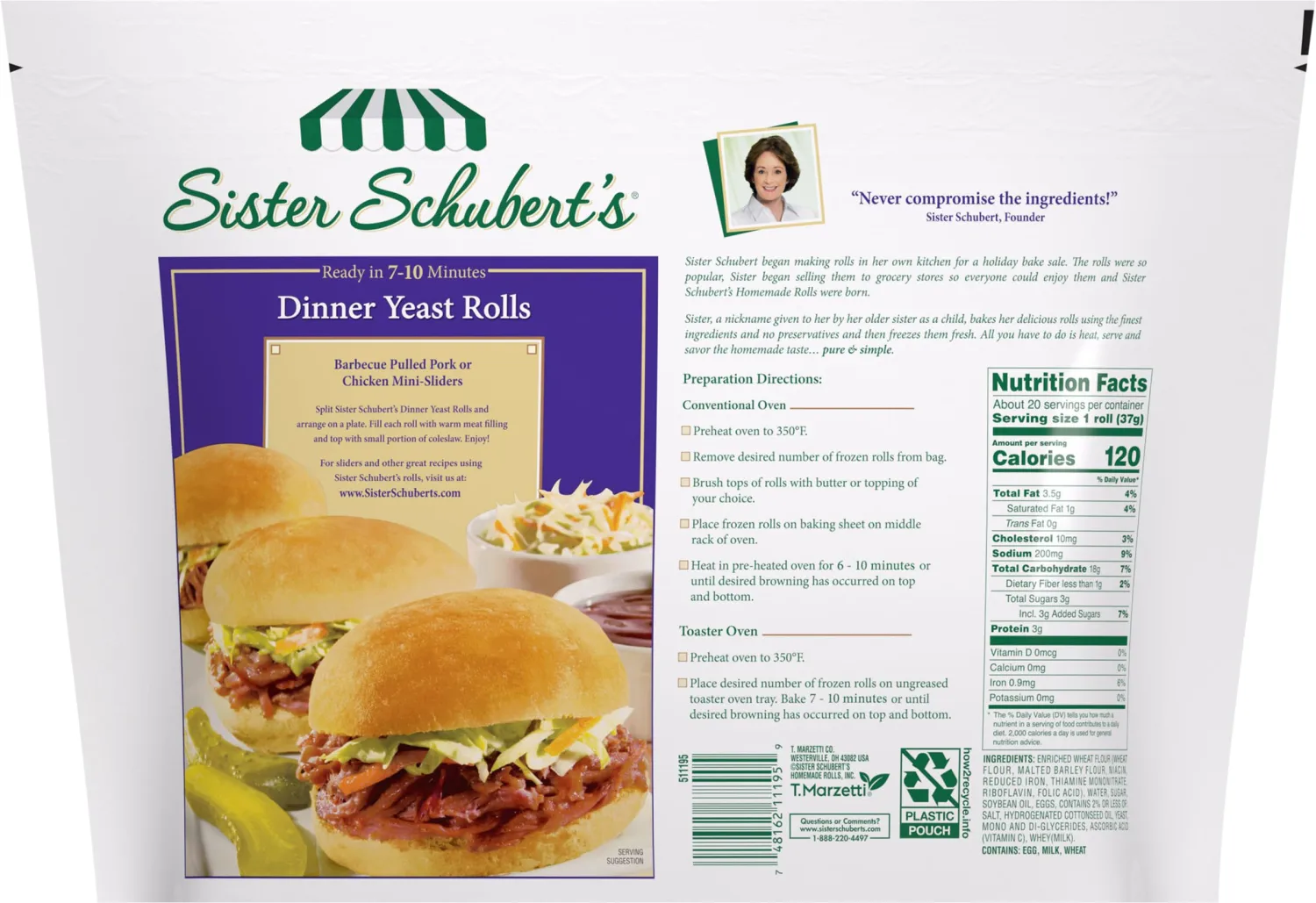 Sister Schubert's, Dinner Yeast Rolls 20 Count, 26 Ounce