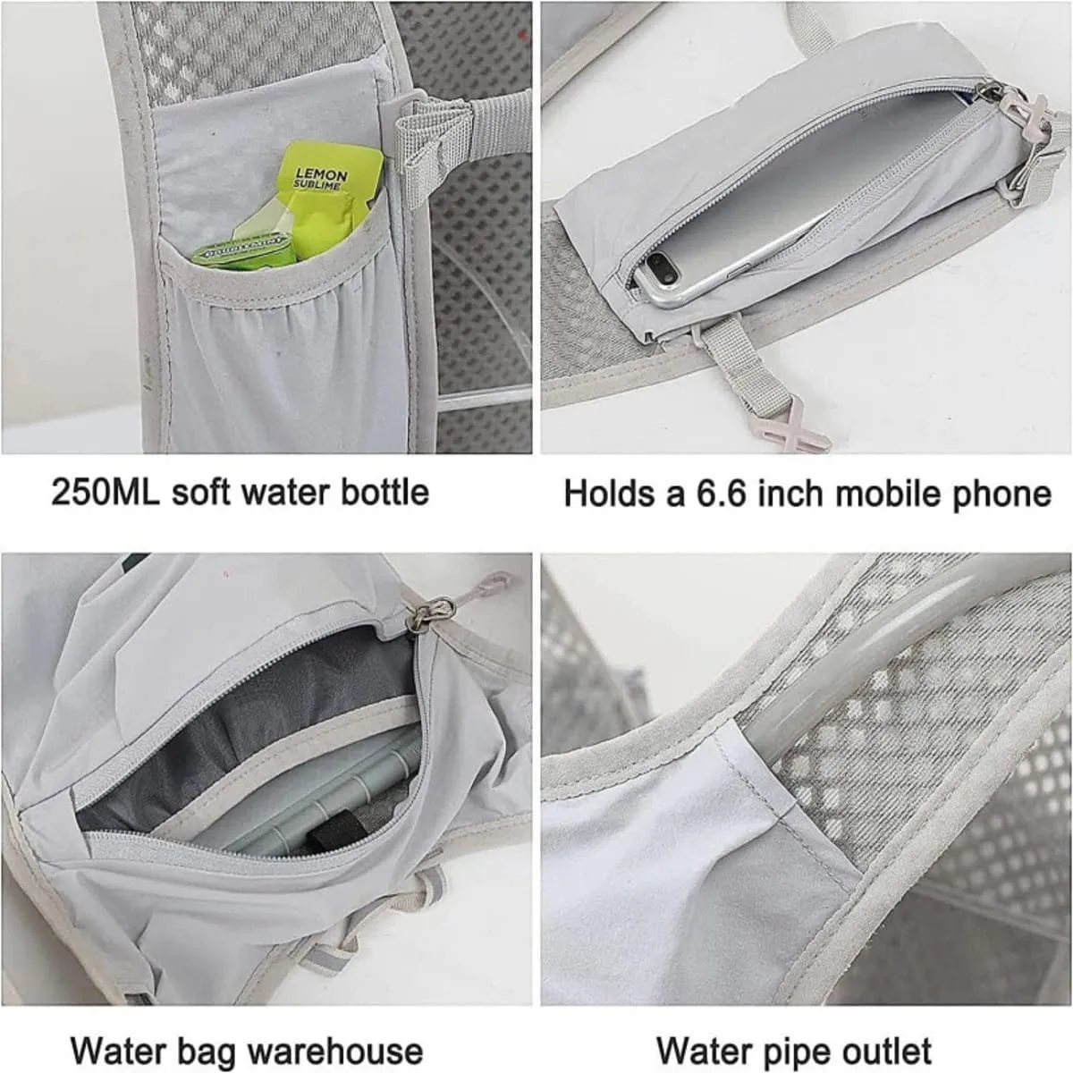 Lightweight Hydration Vest Backpack For Running Cycling Hiking, Breathable Trail Running Pack With Water Bladder Compartment And Multi-Pocket Storage
