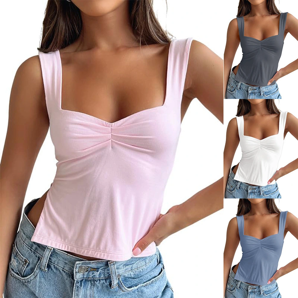 Womens Fashionable Petite Vest Stylish Fitted Top
