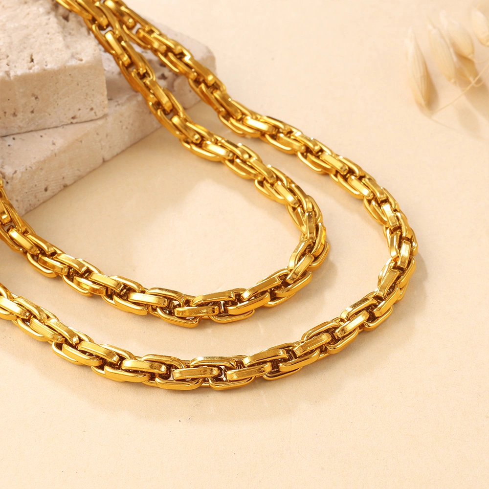 Exaggerated Hip-hop Style Chunky Chain Bracelet And Necklace Set, Simple, Unique, And Fashionable