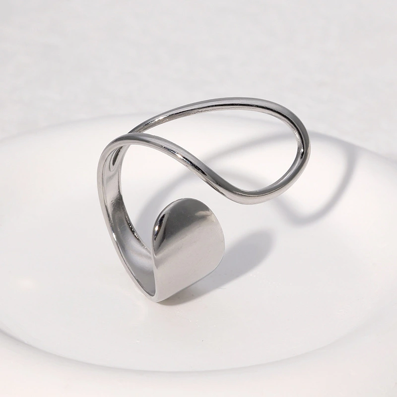 Irregular Jewelry 18K Gold-Plated Titanium Steel Ring