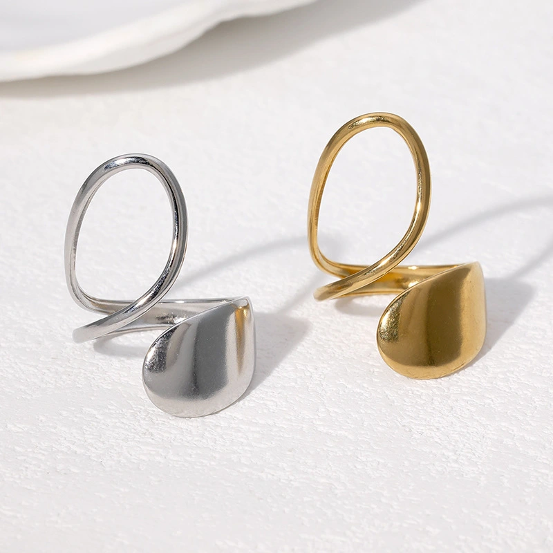 Irregular Jewelry 18K Gold-Plated Titanium Steel Ring