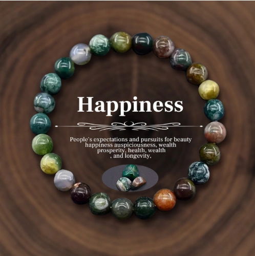 Natural Stone Geometric Beaded Bracelet