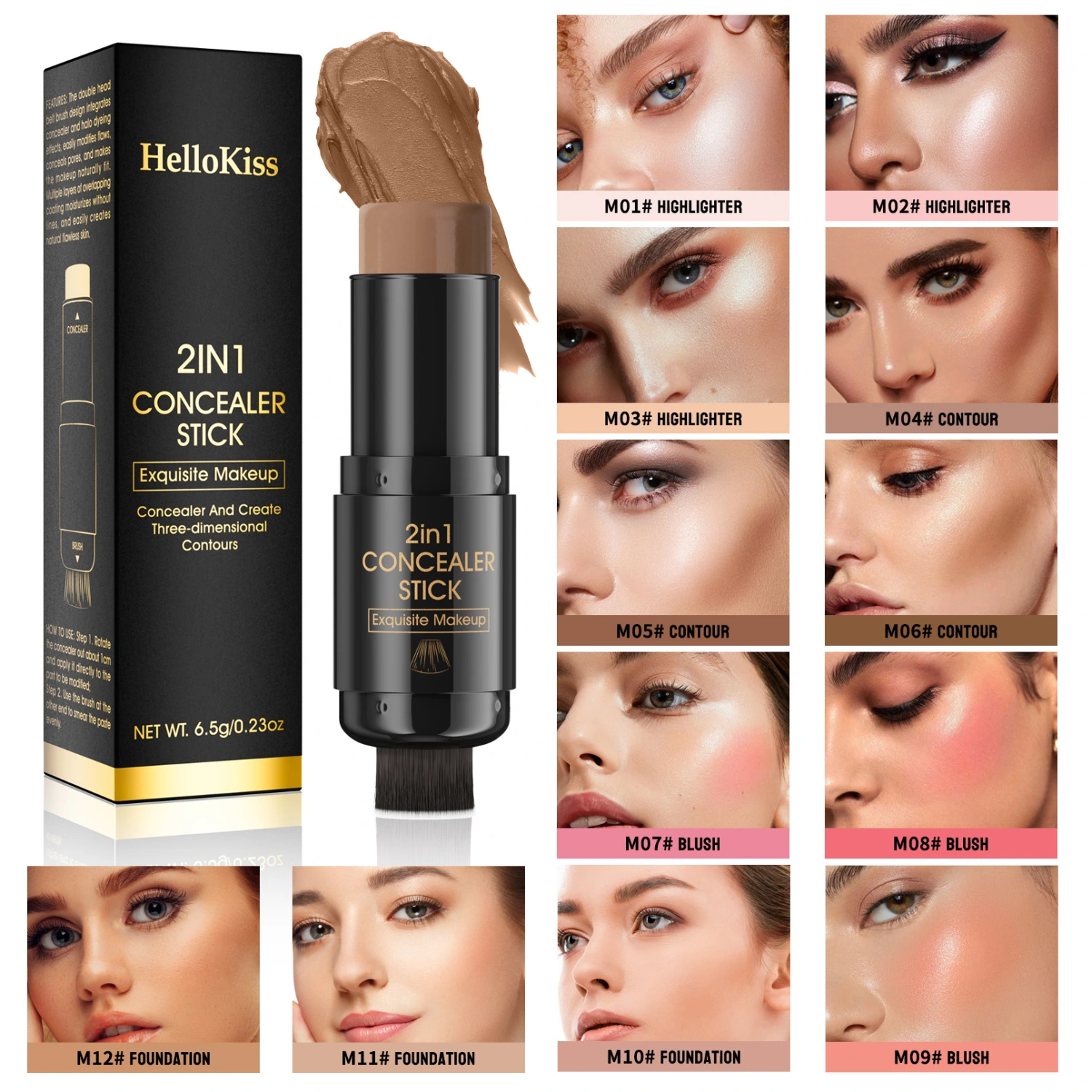 Highlight Blush Double-headed Contour Stick With Brush