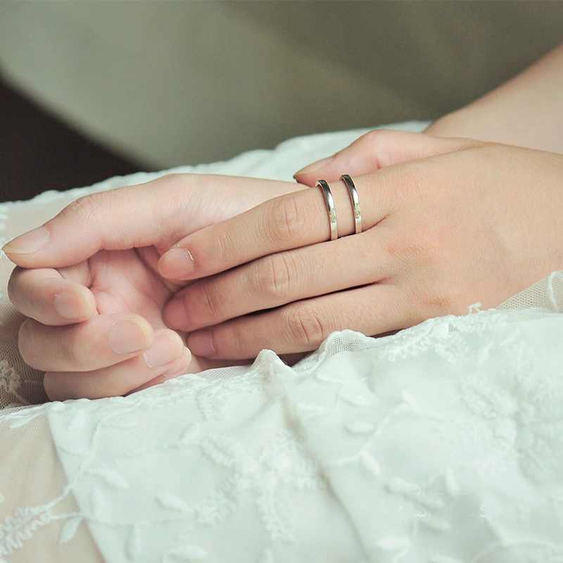 Womens Double-Layer Personalized Sterling Silver Ring