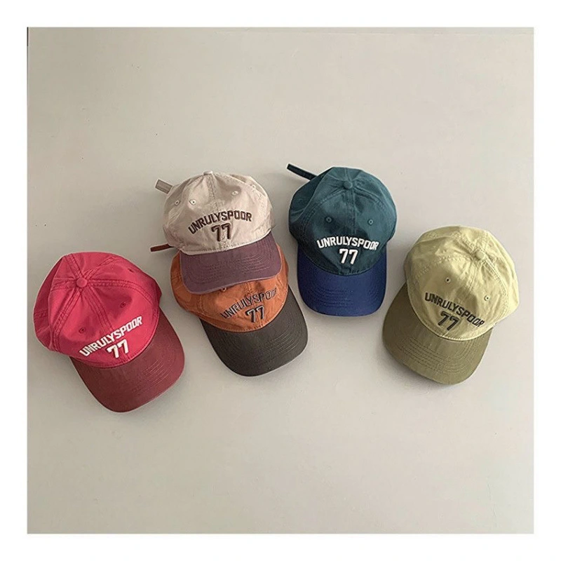 Stylish Casual Soft-crown Color-block Baseball Cap For Kids