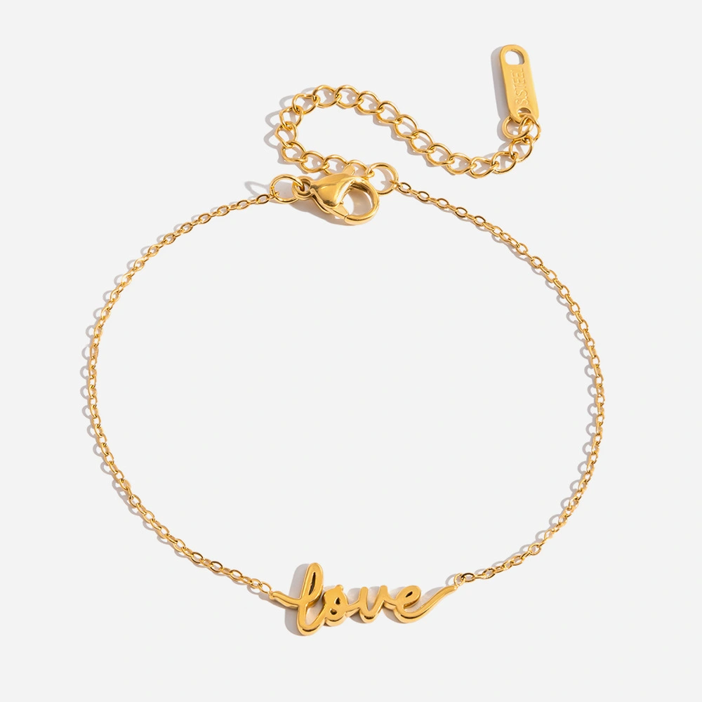 Stainless Steel LOVE Letter Bracelet For Women Light Luxury With A High-End Vibe