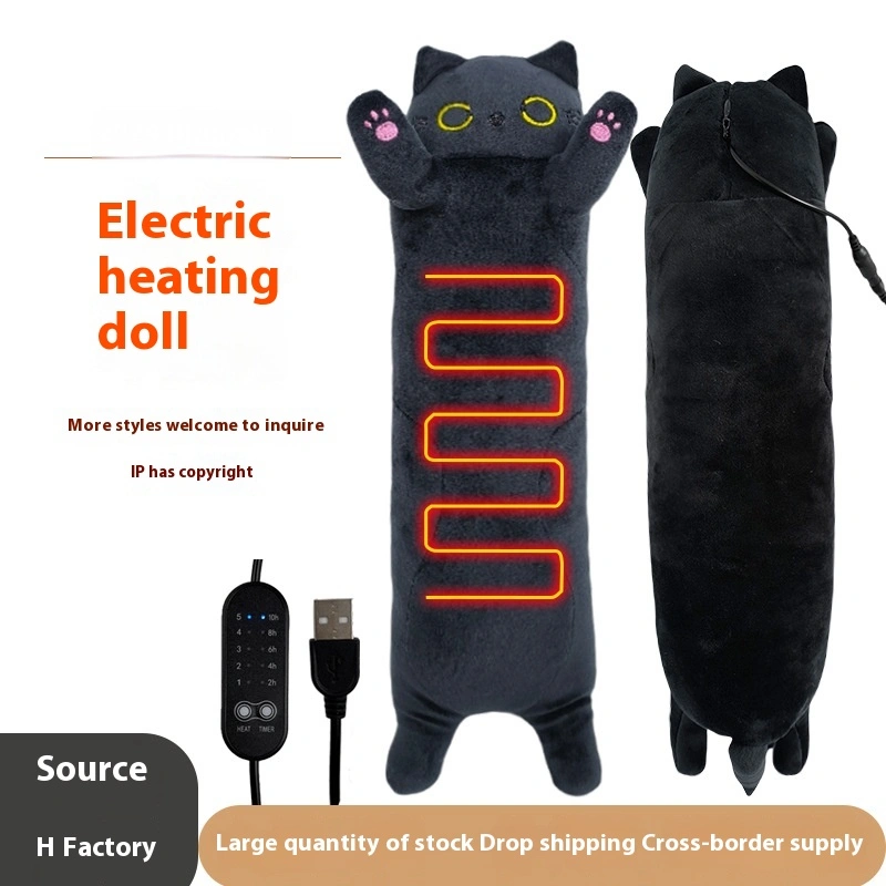 USB Hot Compress Long Leg Cat Heating Doll