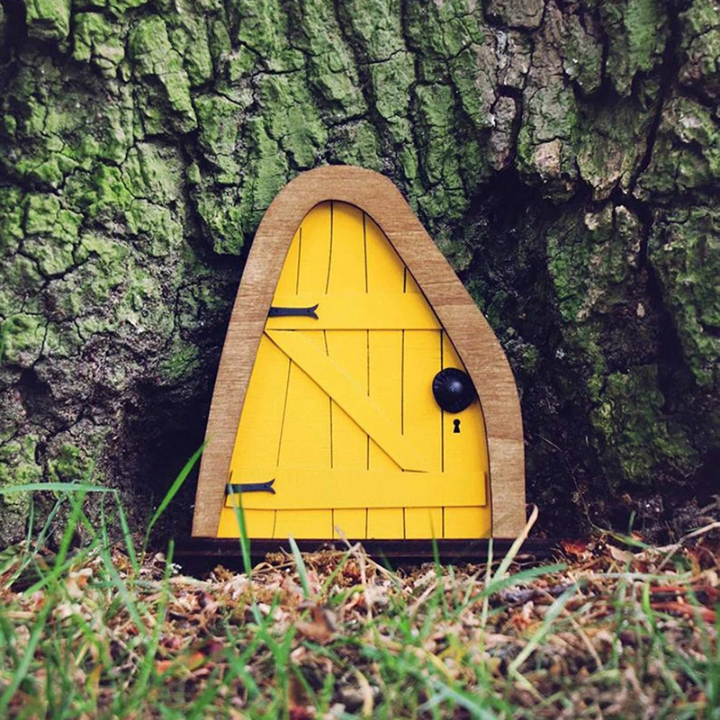 Miniature Decorative Scene Arrangement Tree Elf Door
